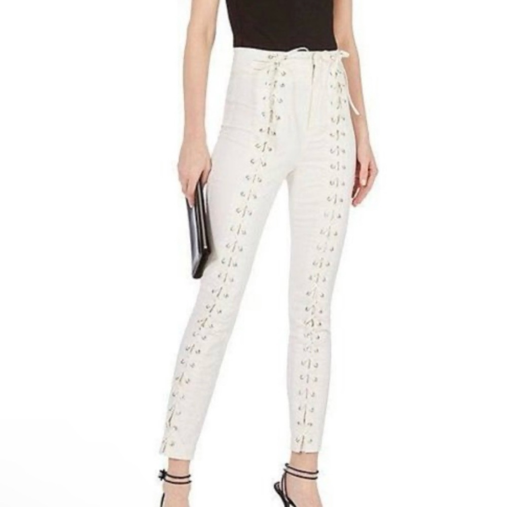 A.L.C. Women Kerrigan Lace-Up Skinny Pants Size 4 Ivoy - Picture 8 of 9